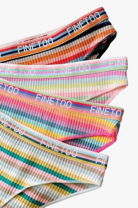 Трусики cліпи в рубчик Finetto, набір з 4 жіночих трусиків l812-xl фото
