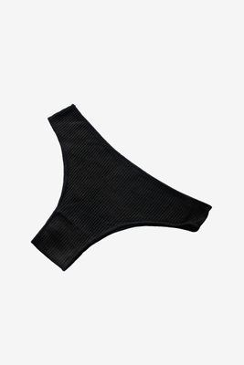 Жіночі трусики чорні бразиліани в рубчик Hana 57248-black-lxl фото